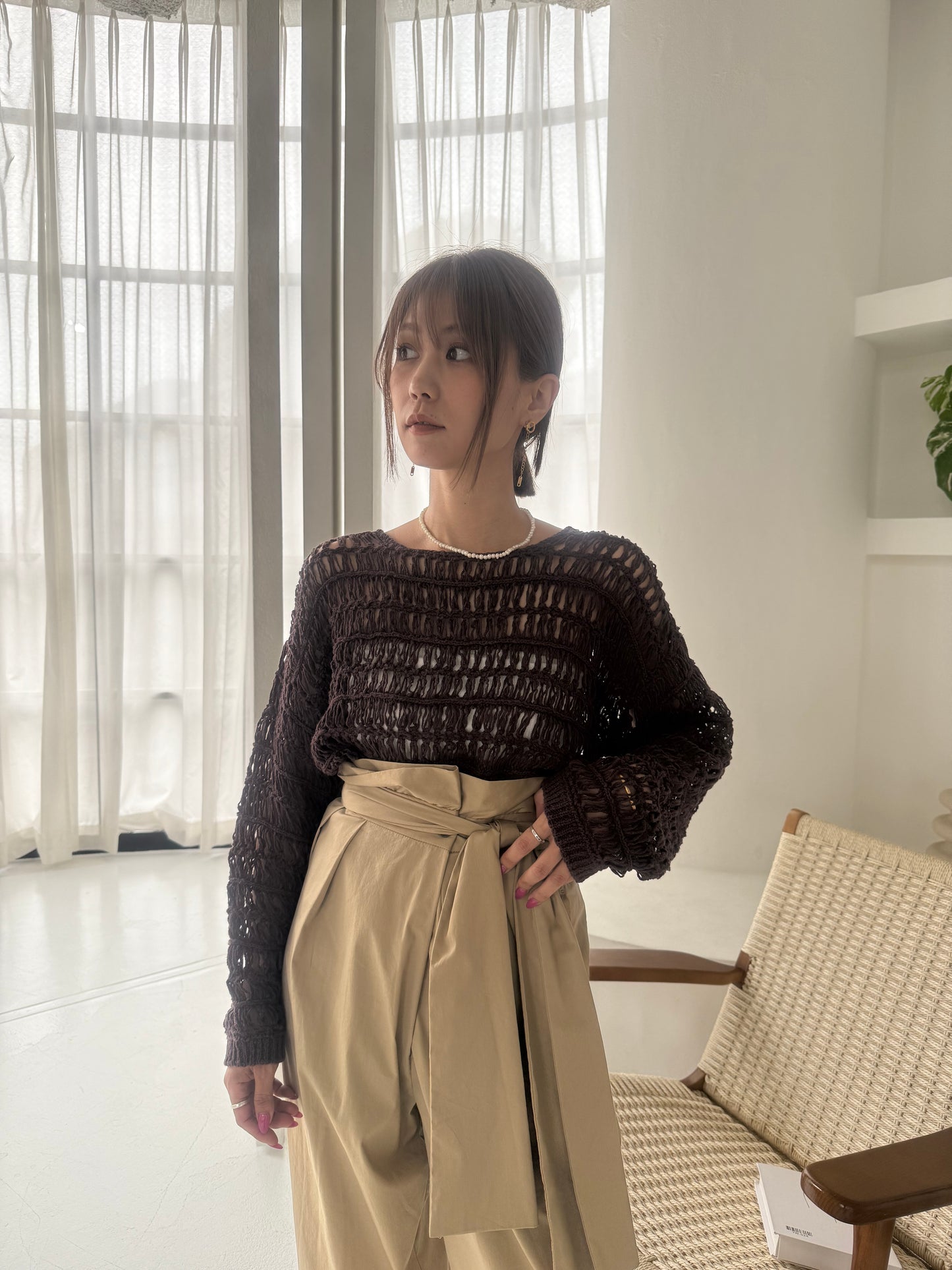 【YENN】CROCHET KNIT PULLOVER
