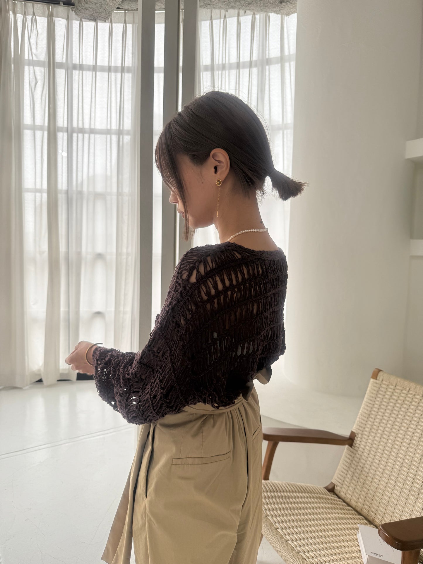 【YENN】CROCHET KNIT PULLOVER