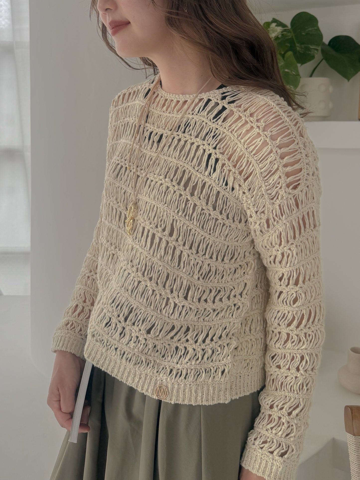 【YENN】CROCHET KNIT PULLOVER