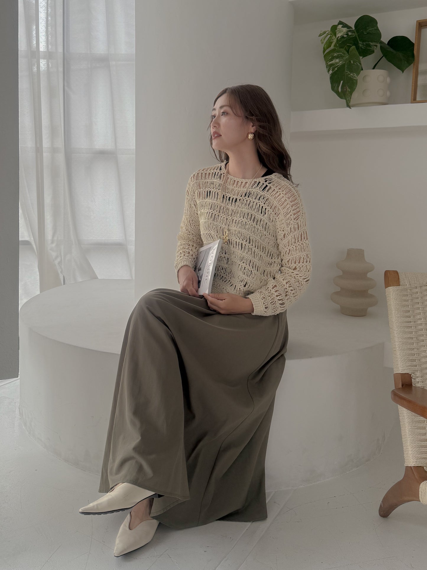 【YENN】CROCHET KNIT PULLOVER