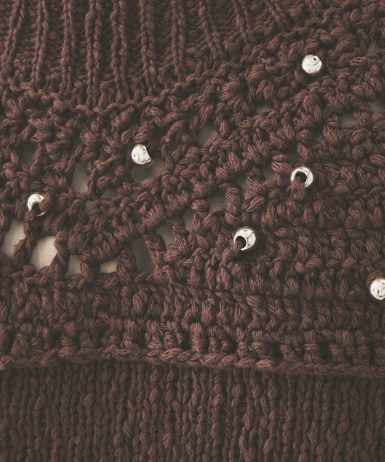 【YENN】METAL BEADS KNIT VEST