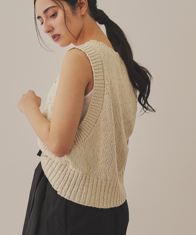 【YENN】METAL BEADS KNIT VEST