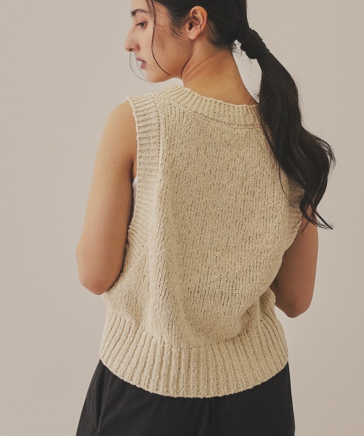【YENN】METAL BEADS KNIT VEST
