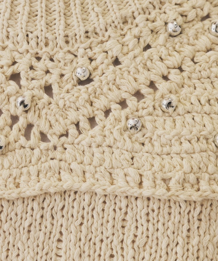 【YENN】METAL BEADS KNIT VEST