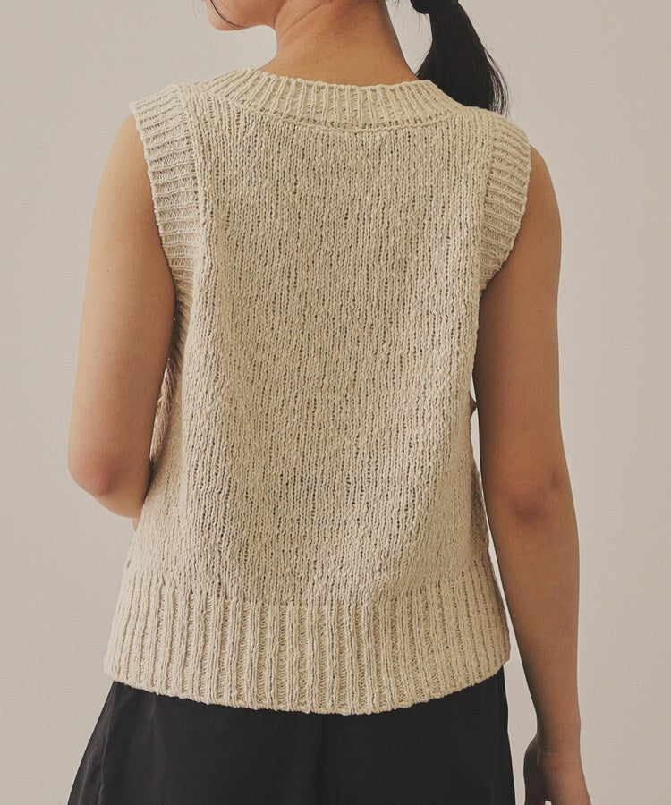 【YENN】METAL BEADS KNIT VEST