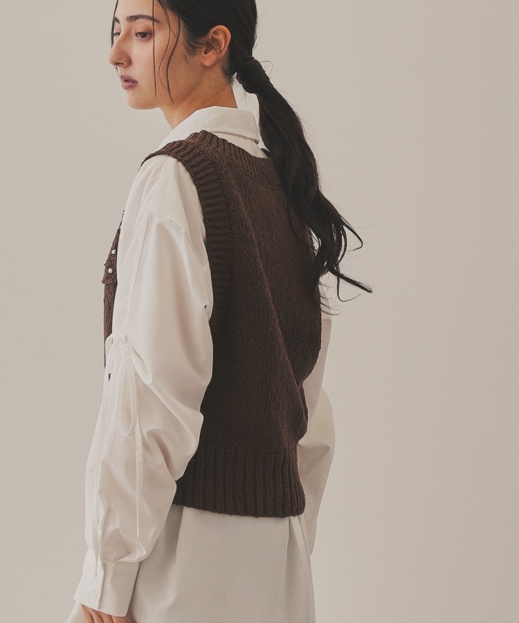 【YENN】METAL BEADS KNIT VEST
