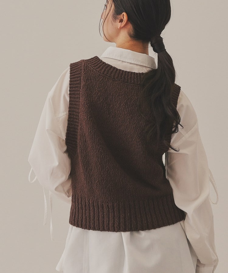 【YENN】METAL BEADS KNIT VEST