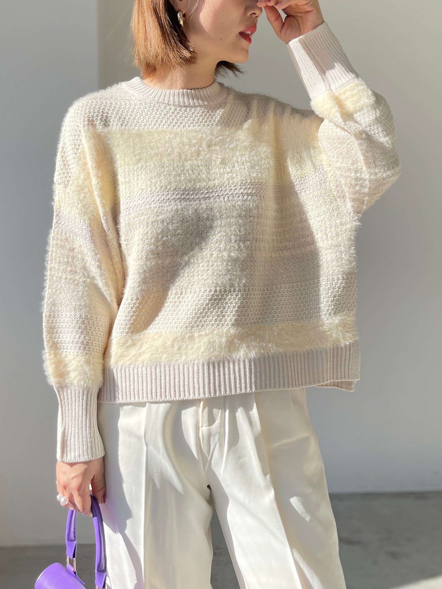 【 today. 】shaggy design knit PO
