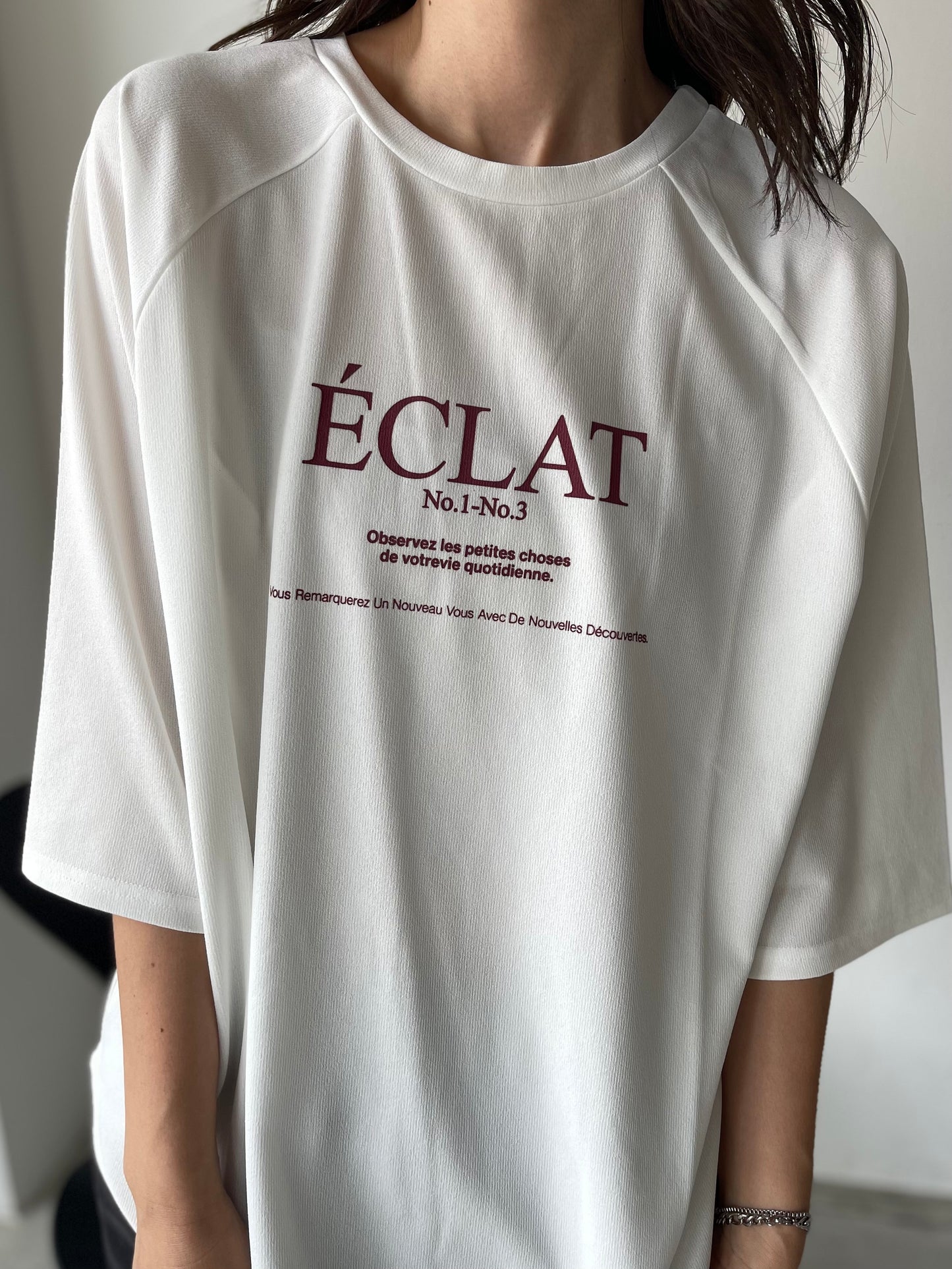 【ÉCLAT METTRE.】ジョーゼットラグランTシャツ