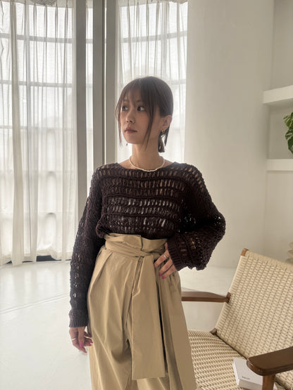【YENN】CROCHET KNIT PULLOVER