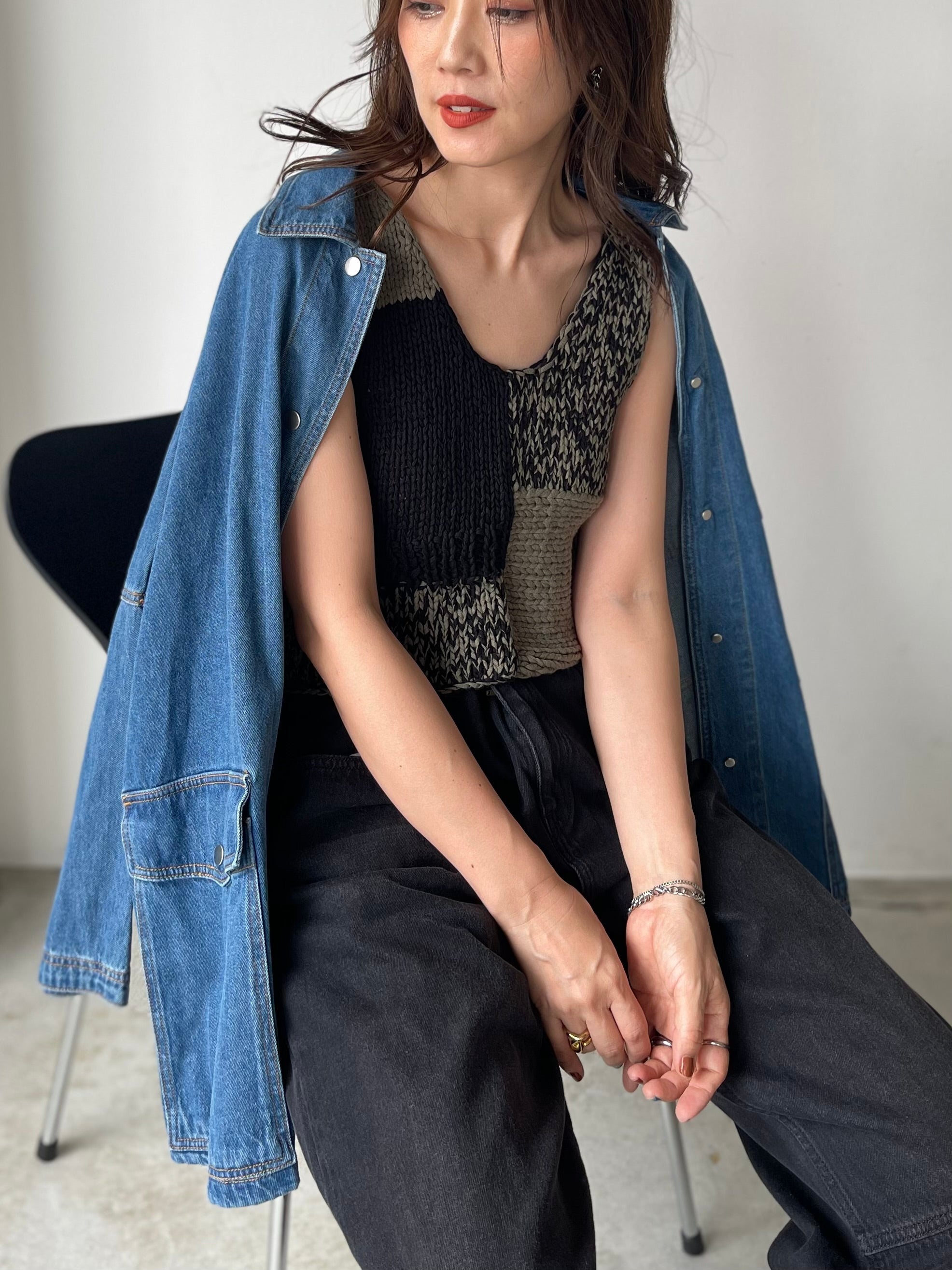 YENN】PATCHWORK BUSTIER