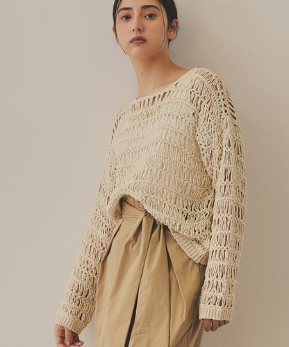 【YENN】CROCHET KNIT PULLOVER
