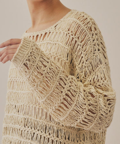 【YENN】CROCHET KNIT PULLOVER