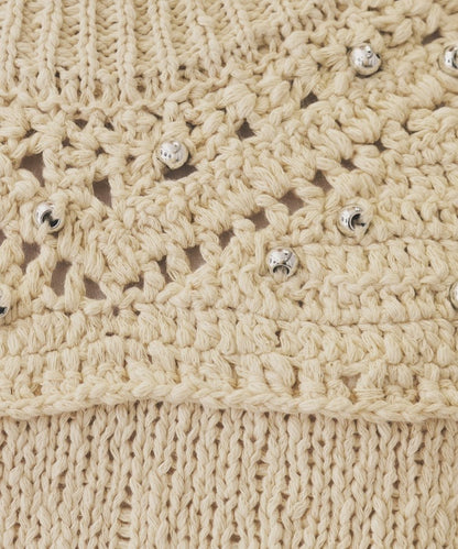 【YENN】METAL BEADS KNIT VEST