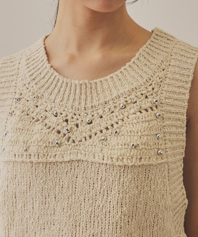 【YENN】METAL BEADS KNIT VEST